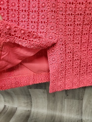 Ann Taylor Women’s Pencil Skirt Size 4 Pink-Coral Embroidered Floral Lace - Picture 4 of 10