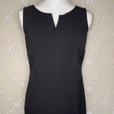 212 Collection Little Black Darted Sleeveless Lined Shift/Sheath Dress SZ 6 Goth
