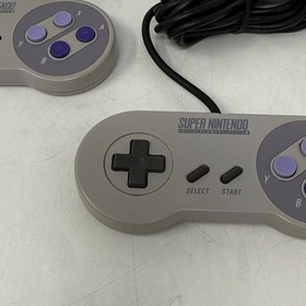 Set of 2 SNES Super Nintendo Original Controllers Authentic OEM SNS-005 Tested