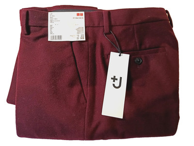 Uniqlo Jil Sander Wollhose rot mit Schlitz Gr. 26