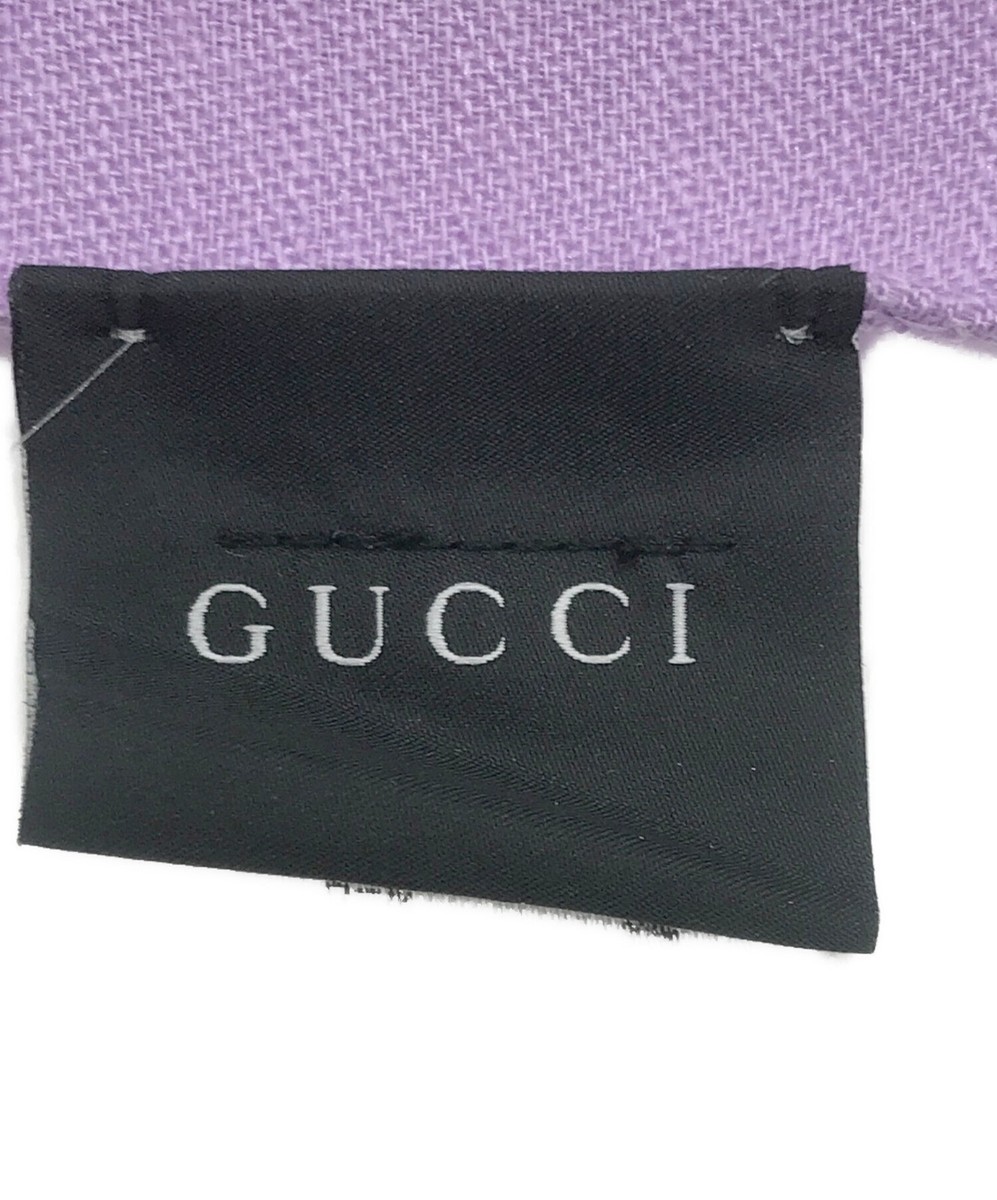 【GUCCI】　スカーフ Authentic GUCCI 165904 Purple Wool Silk Scarf Made In Italy