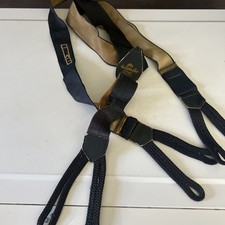 Pair Vintage Monogrammed, Navy Blue Suspenders The Custom Shop NYC