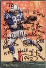John Mackey Autographed Goal Line Art Card GLAC Colts HOF 107215