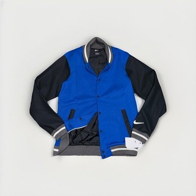 New Nike Team Royal Blue Letterman Jacket DJ5971-493 Men's Size XL