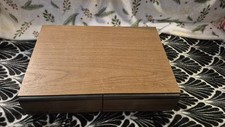 Vintage Wood Grain Audio 2 Drawer 20 Cassette Tape Holder Storage Cabinet Case