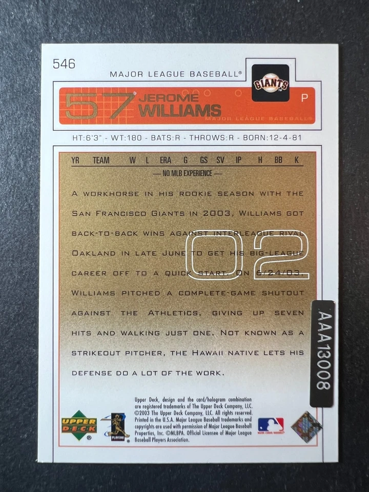 2004 SP подлинный выкуп автографы Джером Уильямс #546 /70 - Изображение 2 из 2