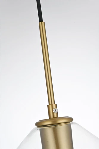 Living District Gene 8" Pendant Clear Shade In Satin Gold - Picture 6 of 10