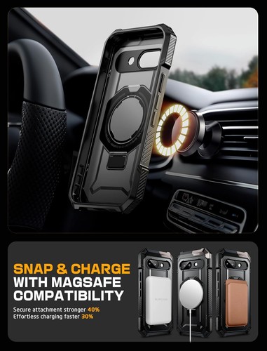 For Google Pixel 9A Magnetic Phone Case SUPCASE N52 Powerful Magnet Cover +Stand - Picture 4 of 8