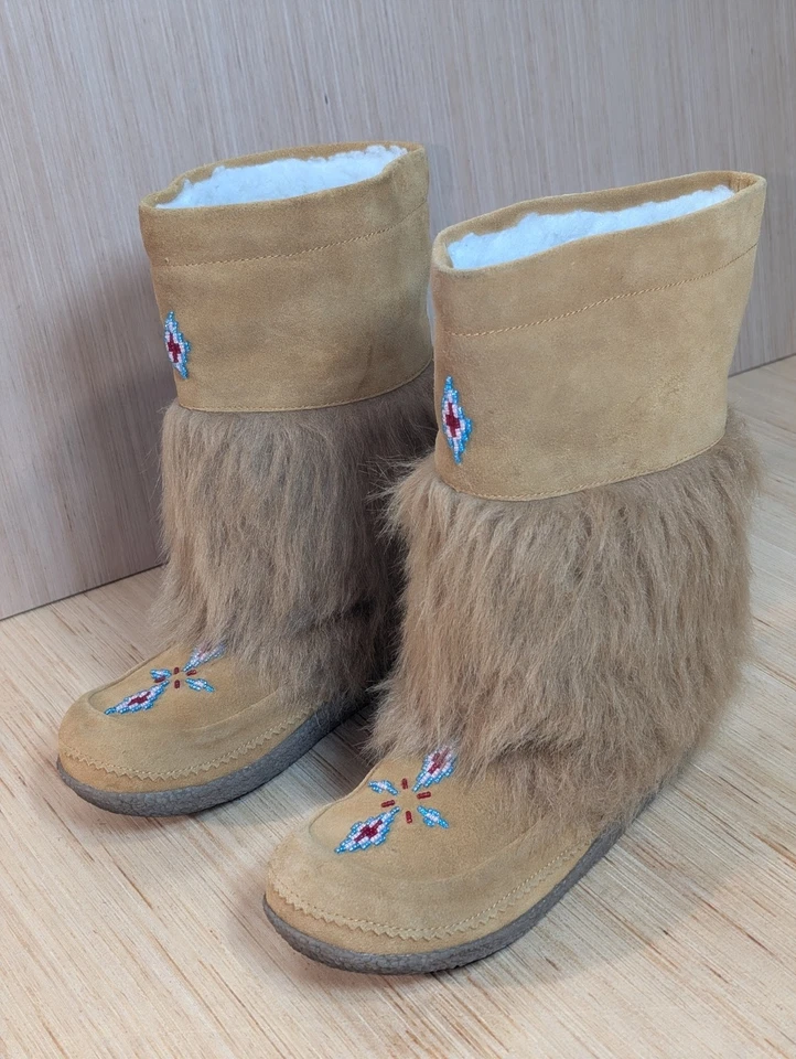 Colin Stuart Cuero Imitación Piel Mocasines Botas Altas Acentos Estrás Marrón 6.5M Foto 3 de 4