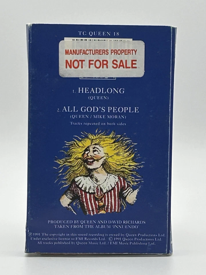 Queen headlong 1991 Uk Original Cassette Single W / Promo Sticker Mint - Image 4 of 4