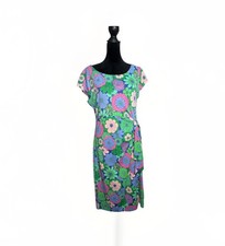 Talbots Women’s Effortless Jersey Floral Tie Dress Shift Dress Colorful Size M