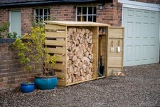 Wooden Log Store & Tool Shed Store 6'5 x 2'3 Pent Roof 15Yr Guarantee Free Del