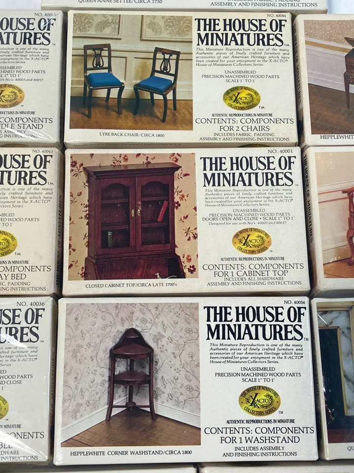 Lot of 12 House of Minitures Dollhouse Furinture Kits X-ACTO New and Used - Image 3 of 4