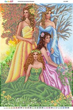 DIY Bead Embroidery Kit Needlepoint Beading beadwork 4 Seasons winter summer