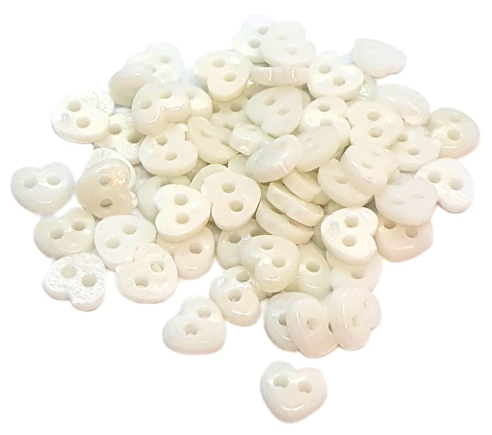 50 Mini-Herz-Knöpfe 6mm in verschiedenen Farben Kunststoff - Bild 3 von 4