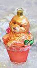 Puppy In A Flower Pot German Christmas Ornament — photo 5