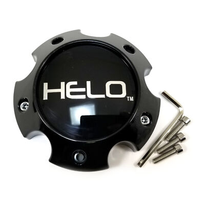 Helo Gloss Black Center Cap 5-3/4''OD Bolt-On Closed-End 1079L145AHE1GB-H42