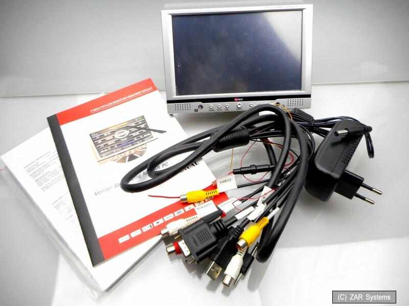 Faytech 7"" Zoll TFT LCD Touch Monitor, 800x480,  400cd/m², 300:1, Silber, NEUW.