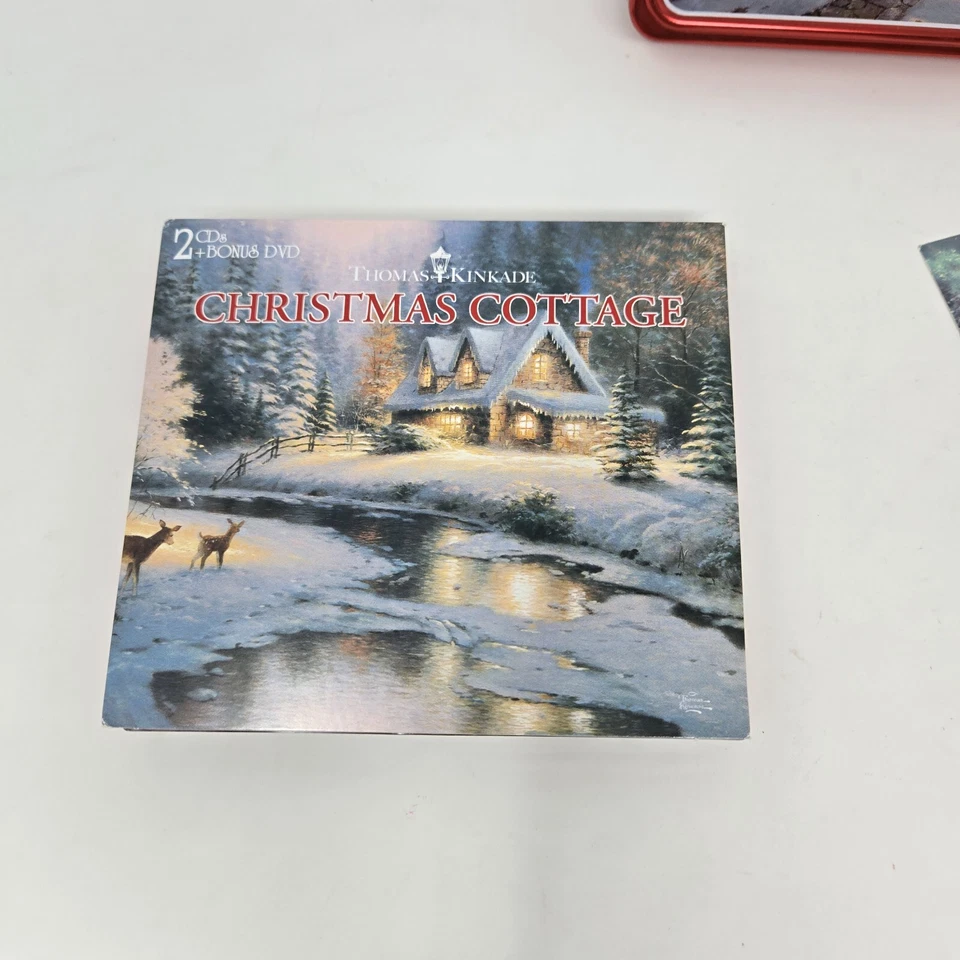Thomas Kinkade The Night Before Christmas 2007 2 CD and DVD Tin 6 Postcards - Image 3 of 4