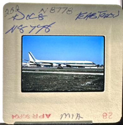1990 EASTERN AIRLINES DC-8 N8760 Miami Airplane Aircraft 35mm Slide Kodalux