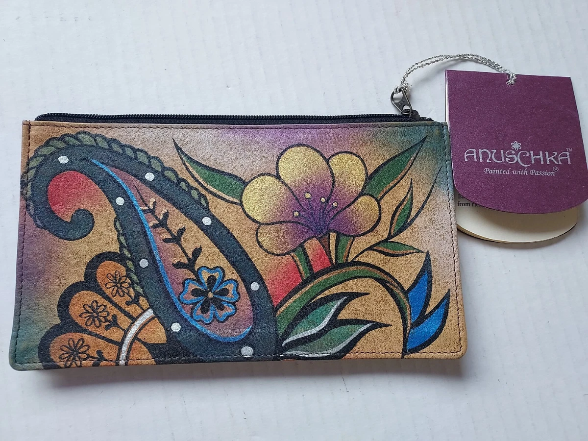 Anuschka Hand Painted Genuine Leather Organizer Wallet New Painted With  Passion