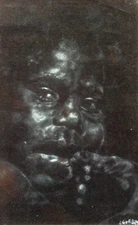 Unidentified Artist , Oil on Black Velvet, Figure, Signed, Boy