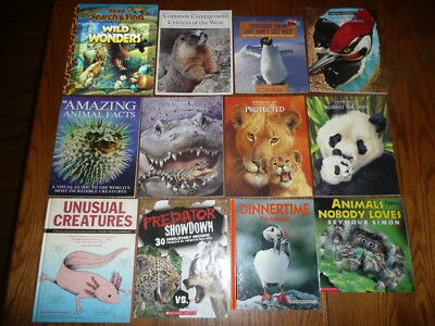 Lot of 12 SCIENCE Picture Books ANIMALS Mammals UNUSUAL CREATURES Amazing Facts 