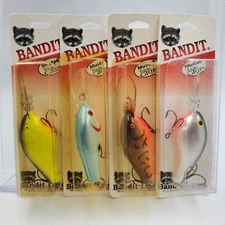 Vtg New Pre Pradco Bandit 400 Series Deep Crankbait W Mustad Triple Grip Hooks 