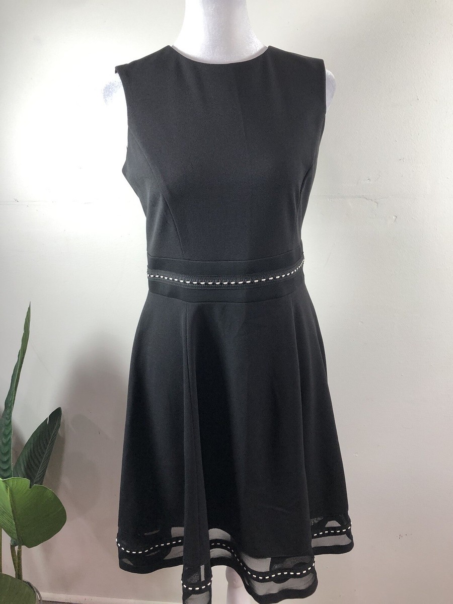 CALVIN KLEIN Size 4 Black Dress Sleeveless Fit-& -Flare Dress | eBay