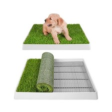 Dog Grass Pad with Tray, Dog Litter Box, Porch Potty for Puppy Pee Training, ...