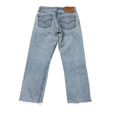 Vintage 90s Levi's 501 Straight Leg Jeans 30x27 Raw Hem Made in USA