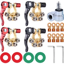 Battery Terminal Connectors 4 Pieces, Battery Terminal Cleaner, Copper Wire Lugs