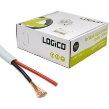 500ft In Wall 16/2 16 Gauge 2 Conductor Speaker Wire Cable CL2 500 Feet White