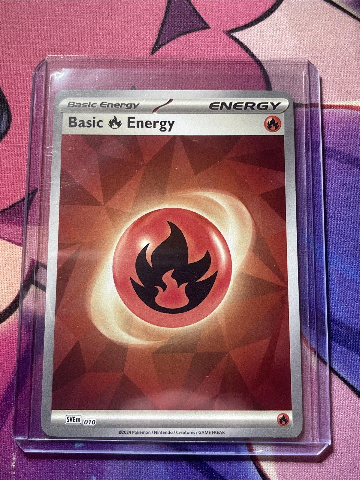 SVE 010 Basic Fire Energy Holo/Shiny Pokemon Prismatic Evolutions 