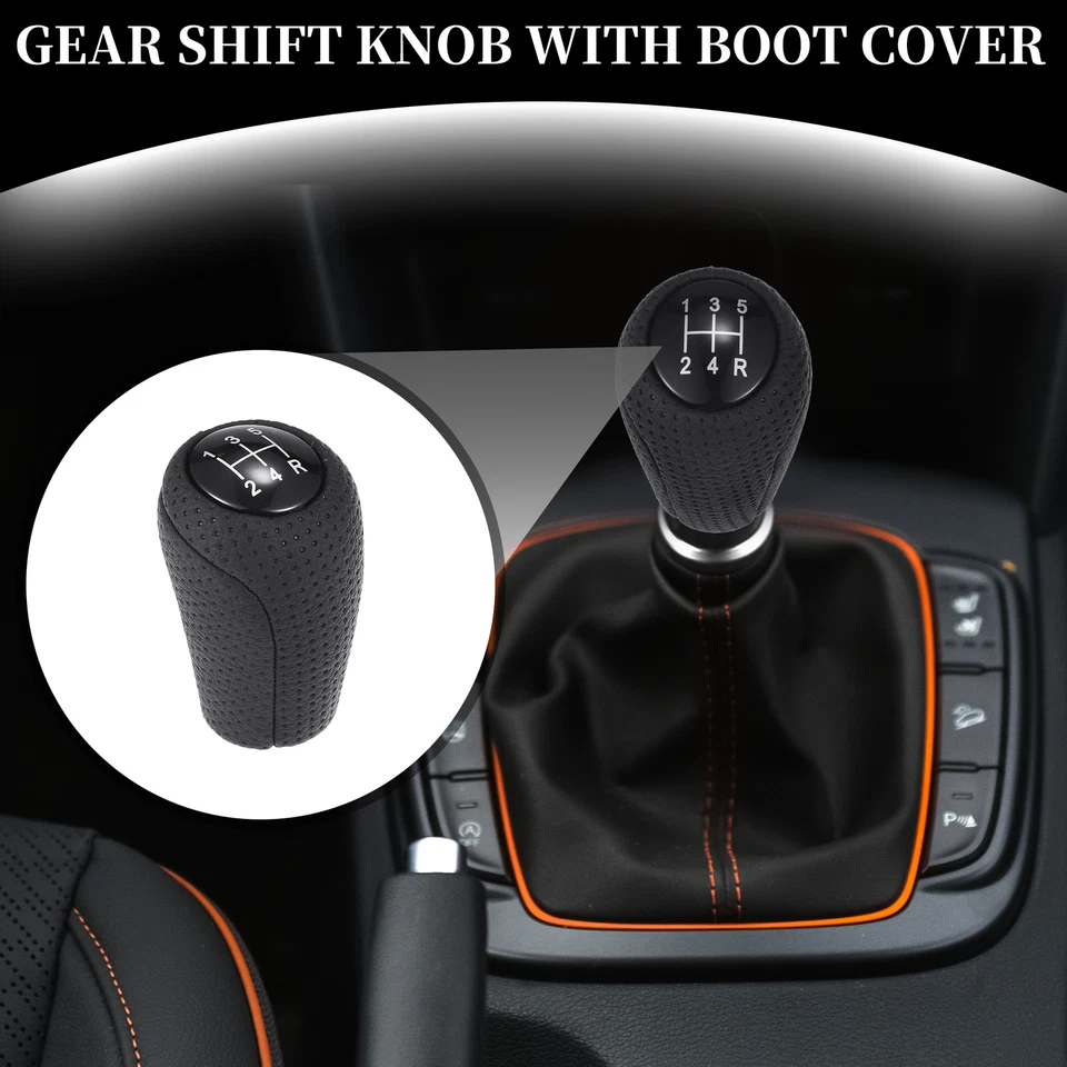 Pomo de cambio de marchas manual de 5 velocidades para Mazda 626 93-02 plástico imitación cuero negro Foto 2 de 4