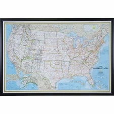 Craig Frames Classic United States Push Pin Travel Map with Pins - 24 x 36