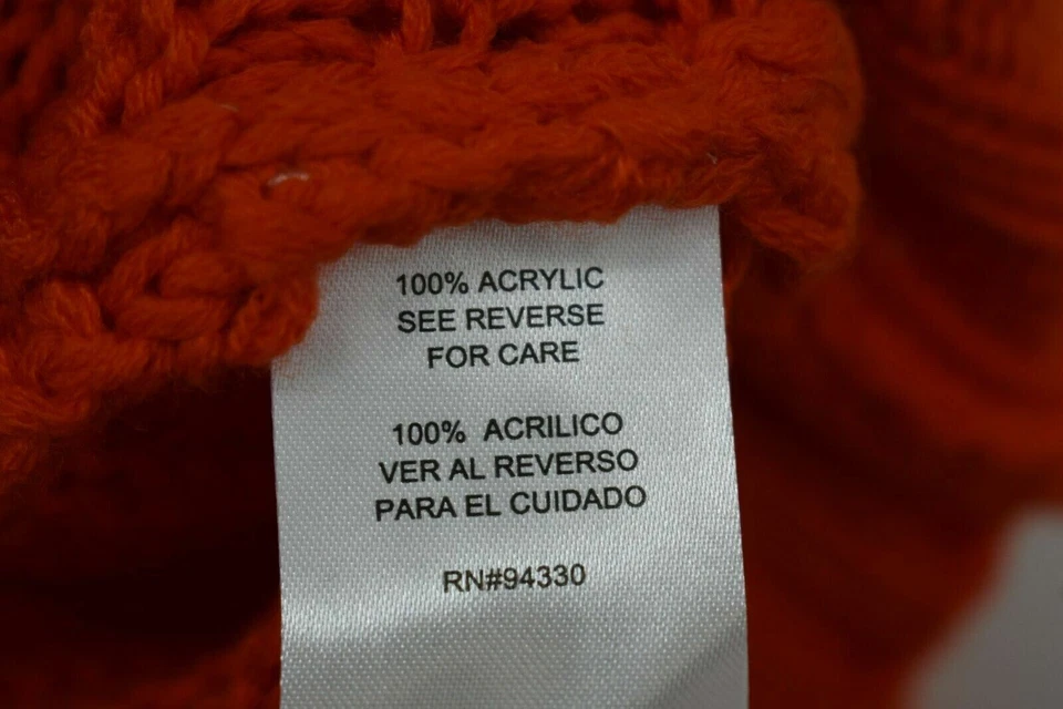 Suéter Pullover One A Mujer Naranja Tejido Mixto Cuello Redondo Estilo Sólido Foto 4 de 4