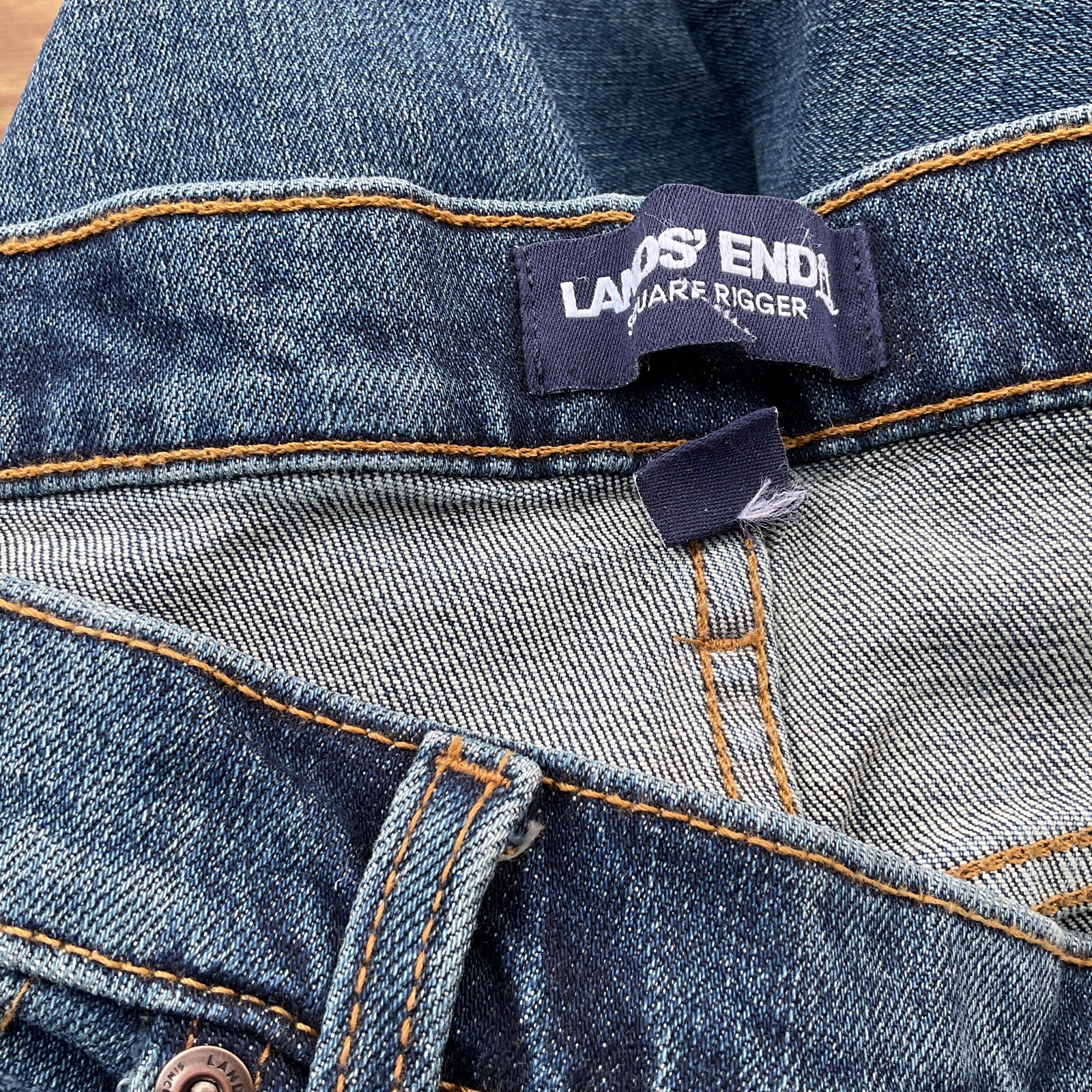 Men’s Lands End Square Rigger Blue Jeans 38 X 27 Traditional Fit Medium Wash eBay