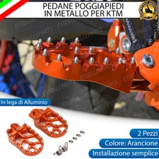 COPPIA PEDANE POGGIAPIEDI MAGGIORATE ARANCIONE PER HONDA CR 125-250