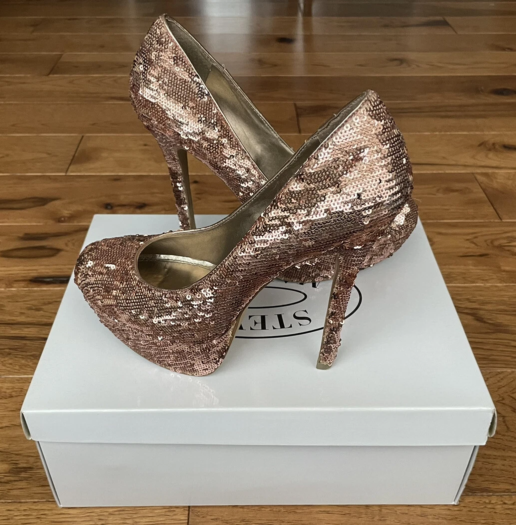 Sparkly Struts Sequin Platform Block Heels | Windsor