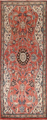 Vintage Sarouk Traditional 10 ft Runner Rug Hand-knotted Wool 3x10
