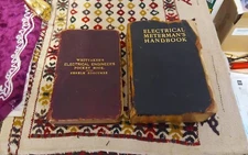 2 Vintage Antique BOOKS on ELECTRICAL Metermen's Books Instructions Diagrams