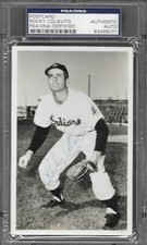 Rocky Colavito SIGNED 1956 Postcard Indians Rookie Year RC AUTOGRAPH PSA/DNA