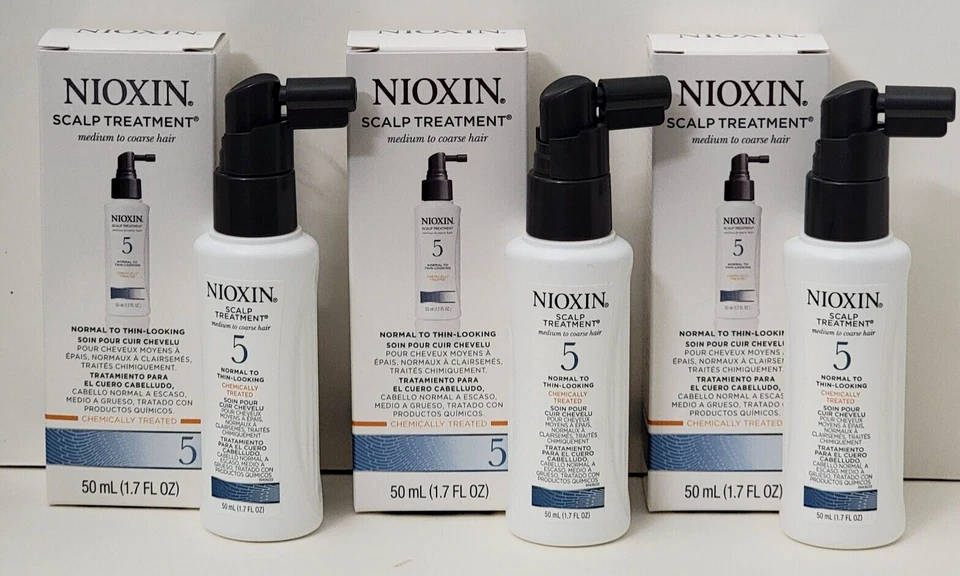 3 pk NIOXIN 5 SCALP TREATMENT CHEMICALLY TREATED MEDIUM TO COARSE HAIR 1.7oz BOX - Image 2 of 4