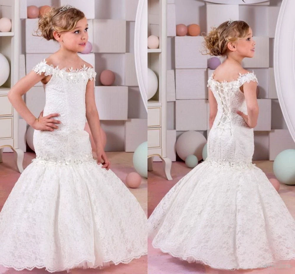 Champagne Color Flower Girl Gown Dress in Adorable Style