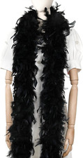 Luxurious 45G Black Feather Boa - 2 Yards for Parties, Weddings  Decor