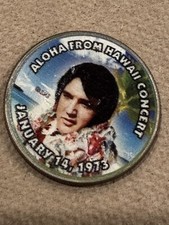 Jan 1973 Elvis Aloha Fr Hawaii Concert Color Kennedy Half Dollar 50 Cents Luster