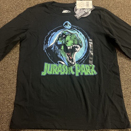 Jurassic World Boys' T-Shirt Jurassic Park T-Rex Long Sleeve Kids Shirt Med NWT - Picture 2 of 7