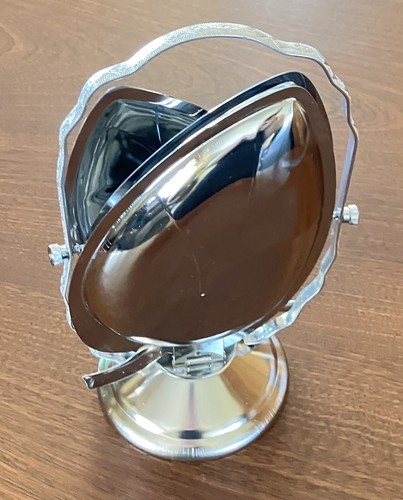 Vintage Folding Cake Stand - In Leaf Pattern - Chrome Plated for high tea - Picture 9 of 13