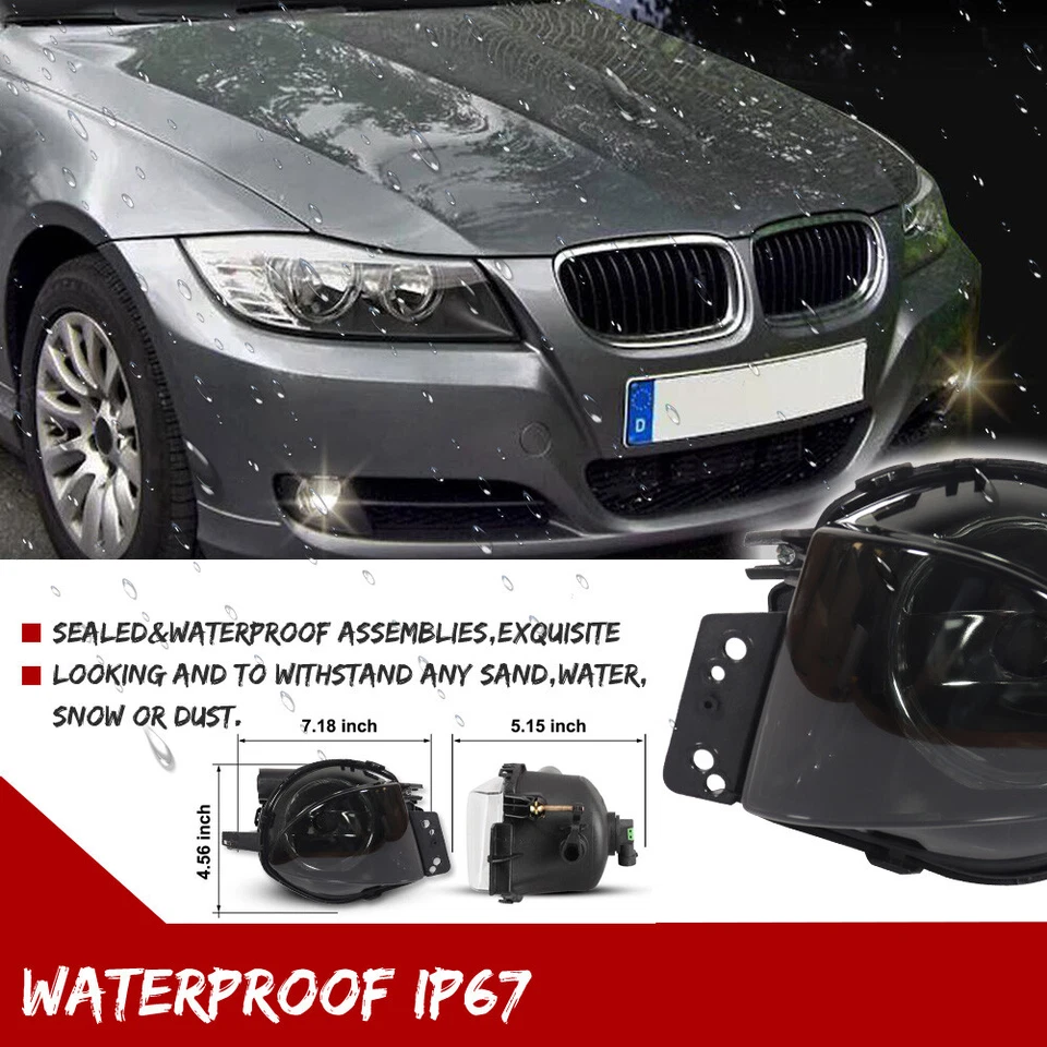 Luces antiniebla humo conductor pasajero para BMW E90 323i 325i 328i 330i 335i 2006-2008 Foto 4 de 4